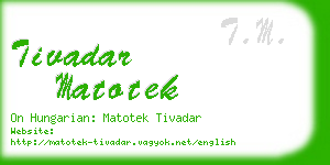 tivadar matotek business card